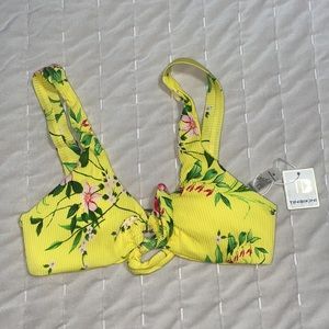 NEW TiniBikini Yellow Floral Top - M